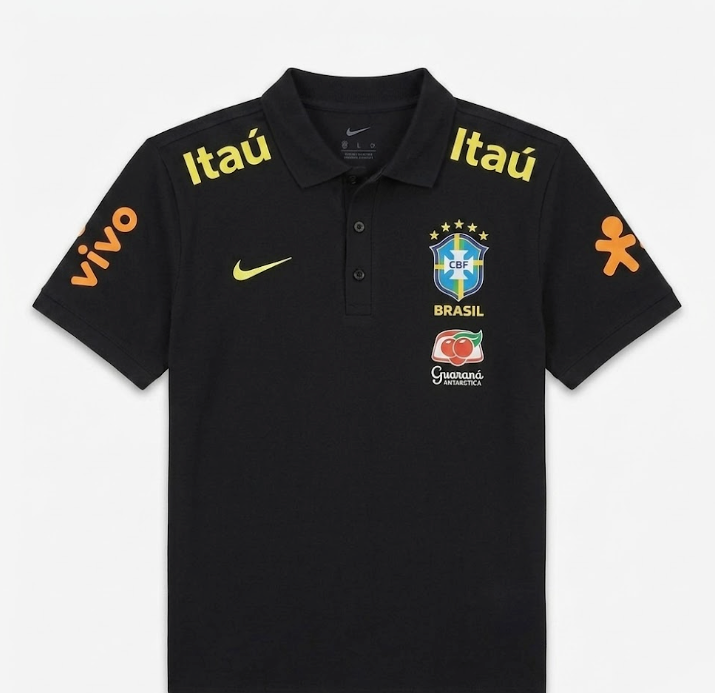 CAMISA POLO BRASIL PRETA