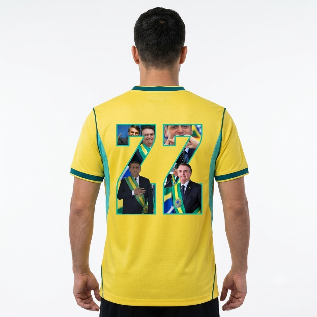 CAMISA BRASIL TITULAR 2026 BOLSONARO 22 TORCEDOR
