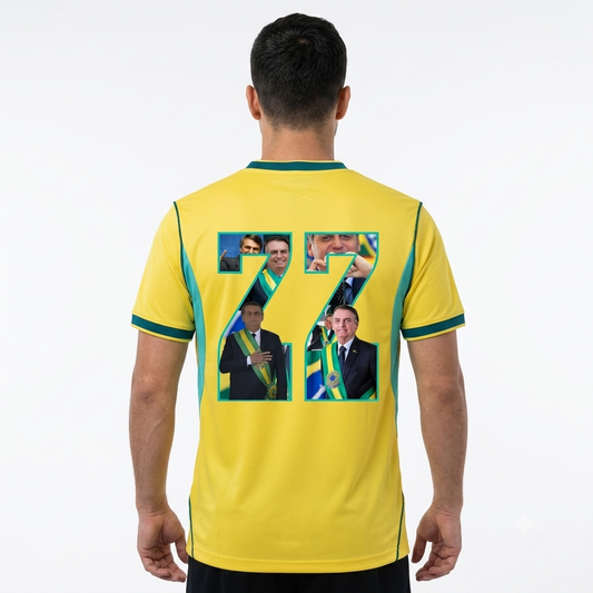 CAMISA BRASIL TITULAR 2026 BOLSONARO 22 TORCEDOR