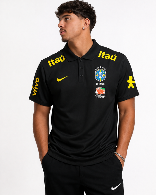 CAMISA POLO BRASIL PRETA