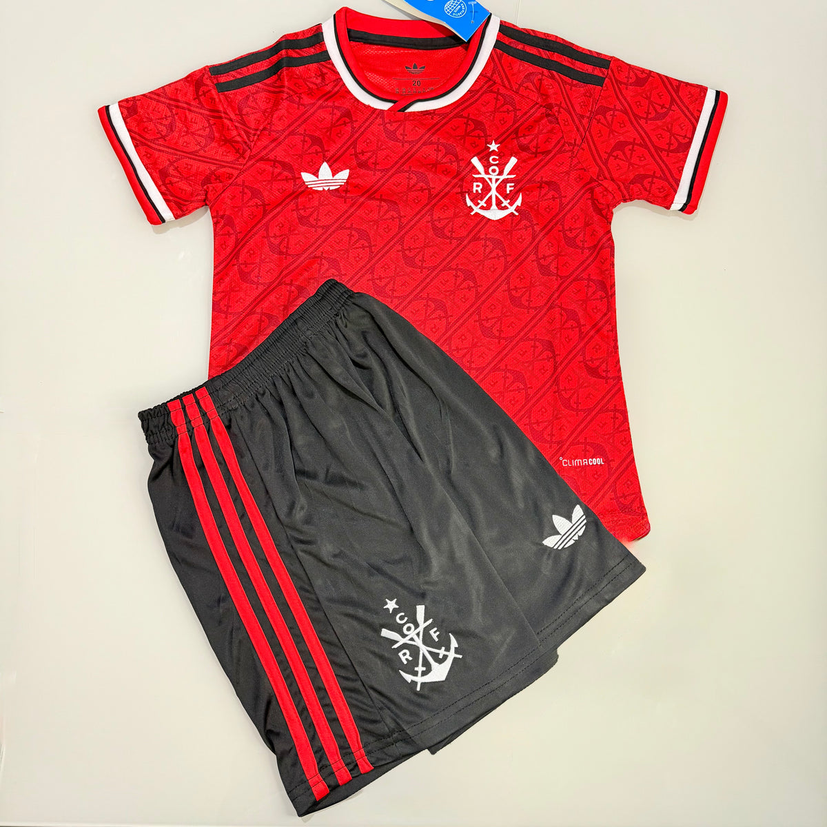 CONJUNTO INFANTIL (KIT) FLAMEGO TERCEIRO UNIFORME 26/27