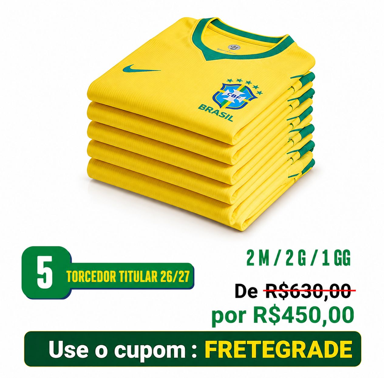 GRADE 5 PEÇAS 2M 2G 1GG BRASIL TORCEDOR 26/27