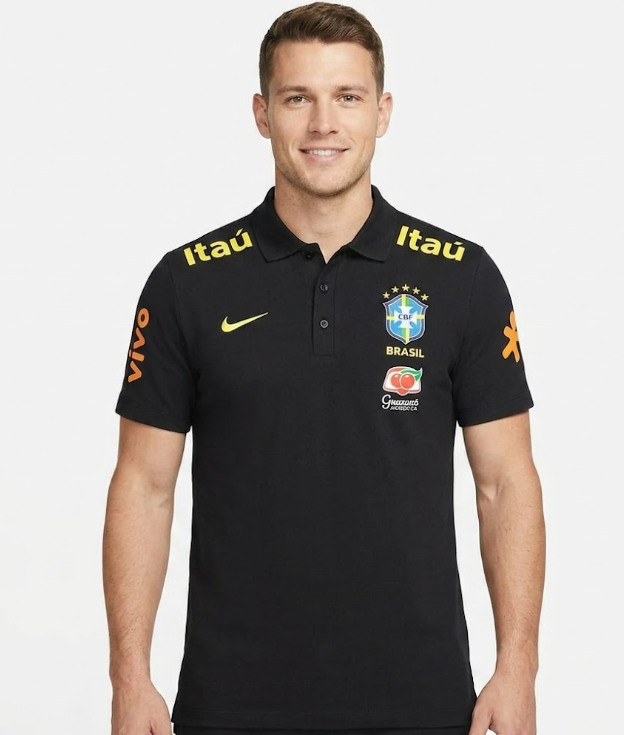 CAMISA POLO BRASIL PRETA