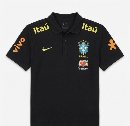 CAMISA POLO BRASIL PRETA