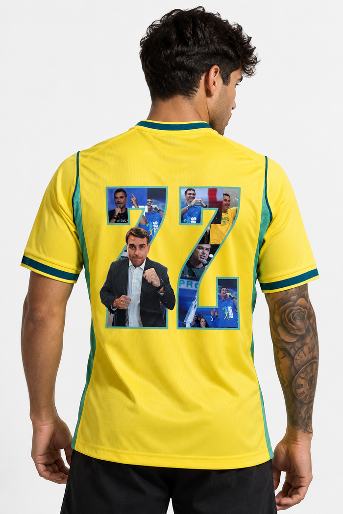 CAMISA BRASIL TITULAR 2026 FLAVIO BOLSONARO TORCEDOR