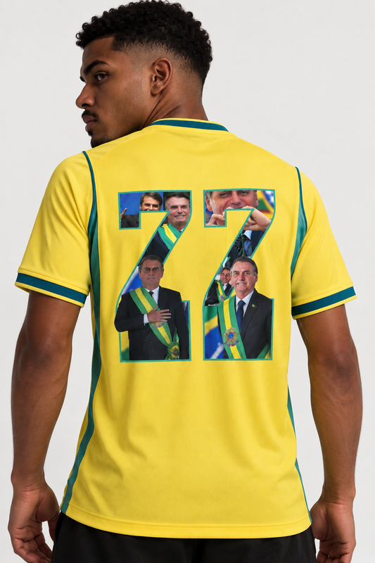 CAMISA BRASIL TITULAR 2026 BOLSONARO 22 TORCEDOR