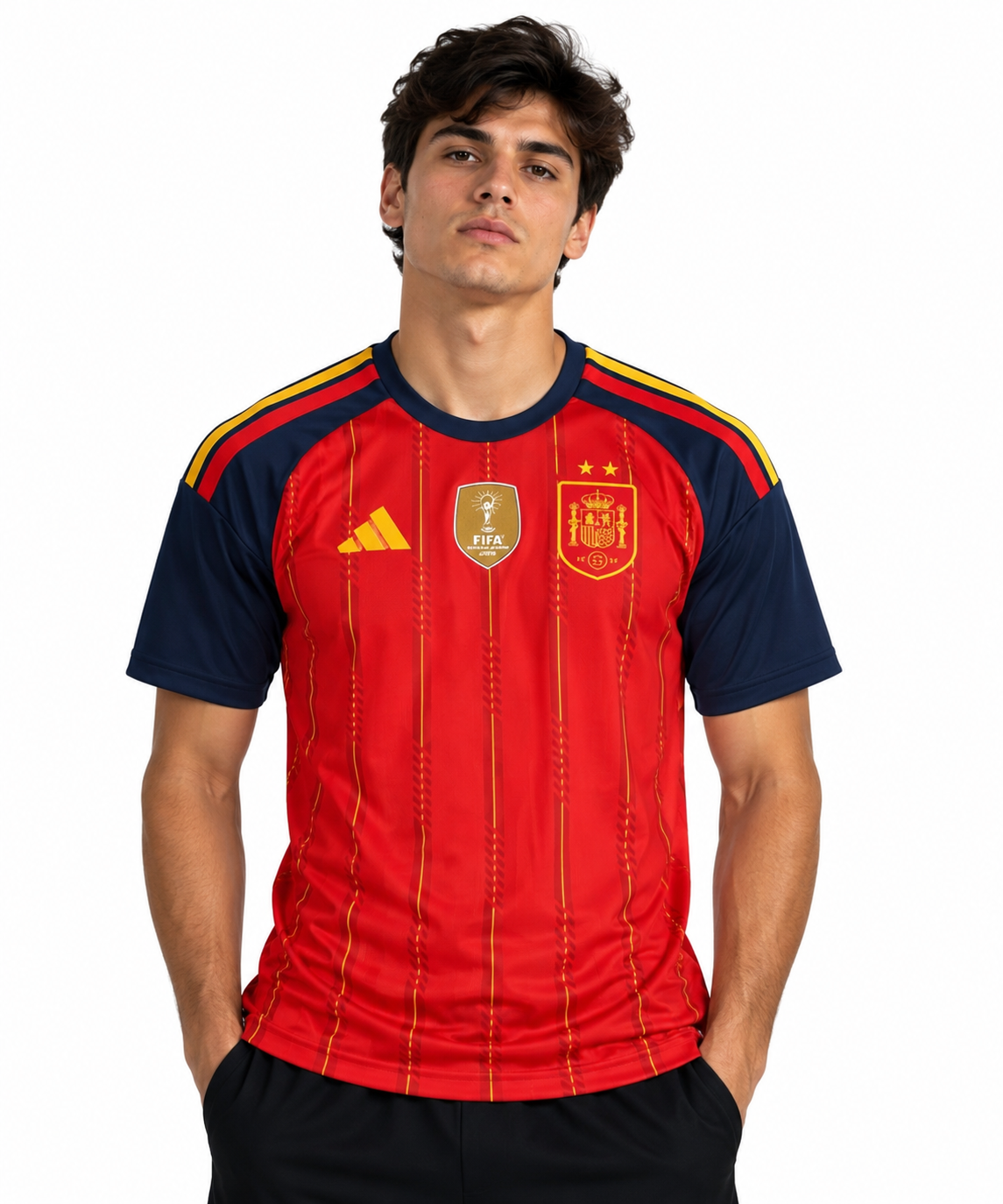 CAMISA ESPANHA TITULAR COM PATCH 26/27 - TORCEDOR
