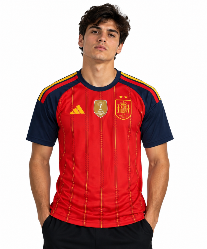CAMISA ESPANHA TITULAR COM PATCH 26/27 - TORCEDOR