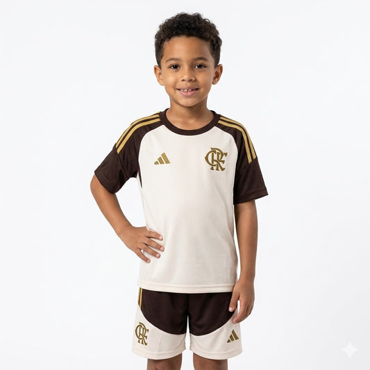 CONJUNTO (KIT) FLAMENGO TREINO BEGE-INFANTIL